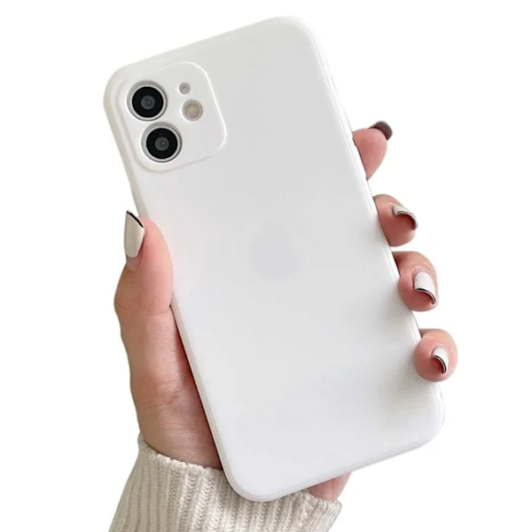 iPhone 12 Mini Tunt Vitt Mobilskal med Linsskydd 1mm TPU