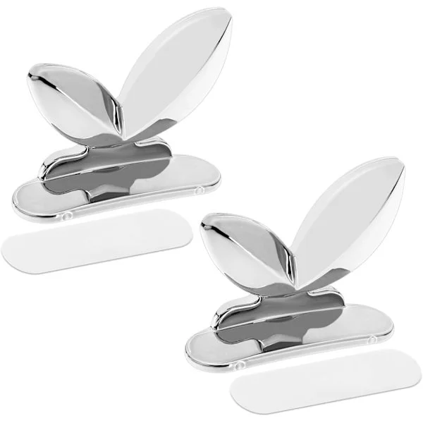 2 st Toalettsitslyftare med Akrylhäftämnen ABS Toalettlockshandtag Toalettlock Lyftverktyg Tillbehör för Hem Hotell Toaletter, Silver