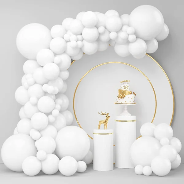 White Balloons for Garland Arches, Premium Latex Balloons for Birthday Parties Wedding Anniversaries Baby Showers Party Decorations