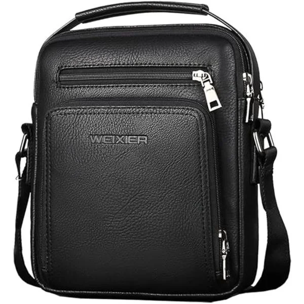 Men's Crossbody Bags Travel Messenger Bag Vintage Leather Sling Shoulder Bag Waterproof Small Bag Suitable for Leisure, Festivals, and Travel.