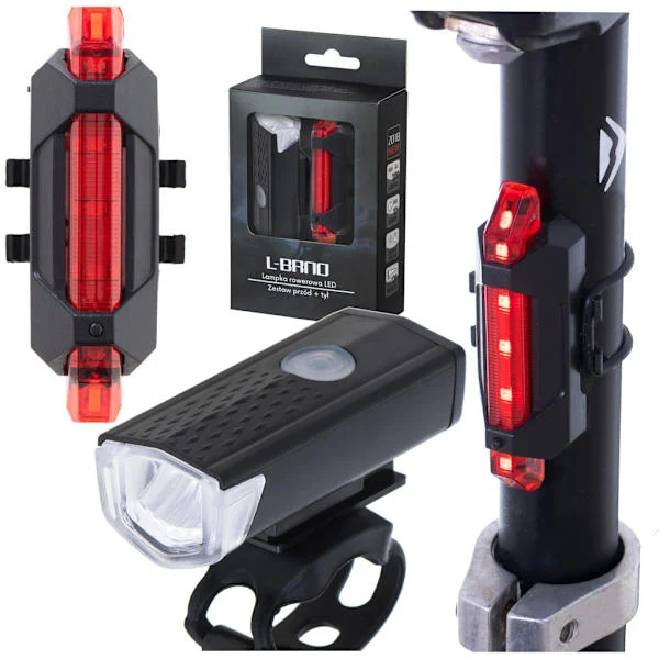 LED cykellygte bag-front sæt USB