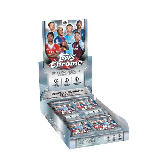 Topps - Topps UCC Chrome 2025-26 Hobby Box - 20 Packs (80 Cards) Black Trading Cards - @ Hatstore
