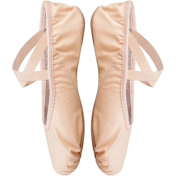 Ballet Dance Shoes Split Sole Flat Gymnastics Dance Slippers Light Pink-FF- Light Pink 13 UK child 13 UK child Lightpink