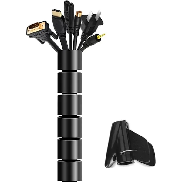 Cable Protection Diameter 22 mm - Length 10 m Casing, for Cable Management or Hiding Cables, Black DIY Cut