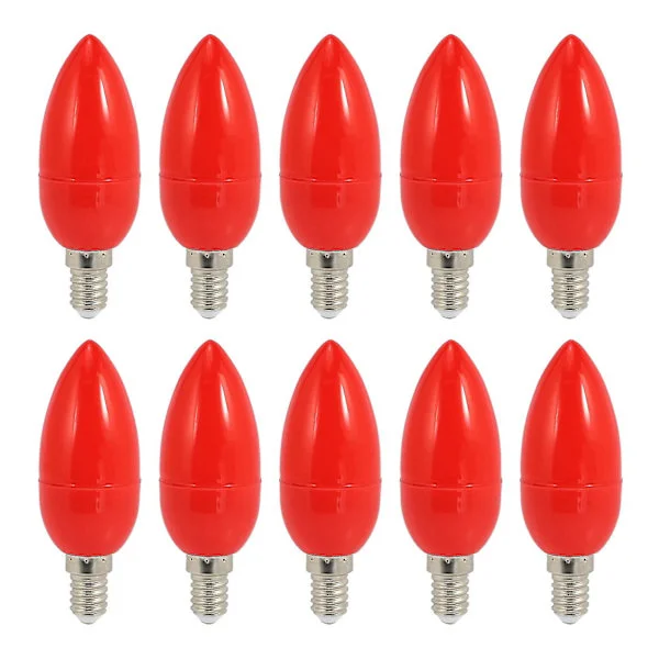 10x LED-lysestage Lysestage Rød Lykkebringende Lampe Magisk Lampe Energibesparende Lysestage, E14