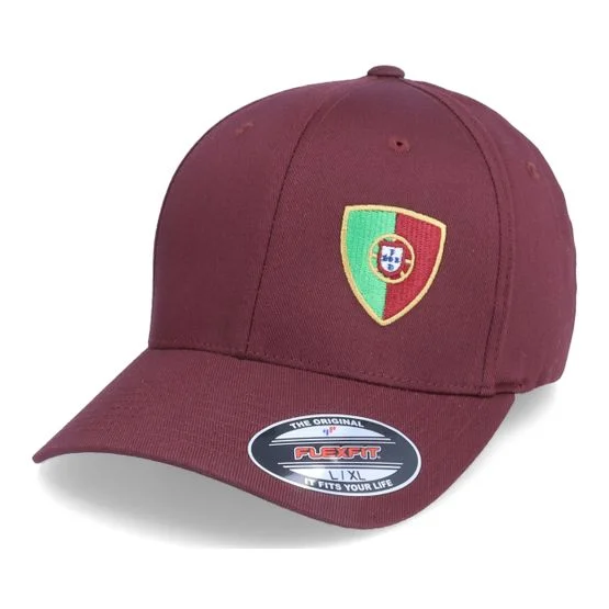 Forza - Rot flexfit Cap - Portugal Flag Shield Maroon Flexfit @ Hatstore - Cap, Größe S/M, Baumwollmischung