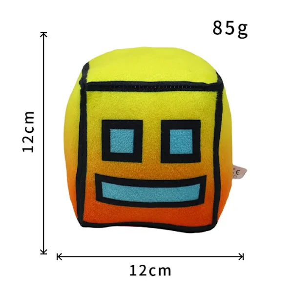 Geometry Dash Plysch 12cm Geometry Sprint Spel Plyschleksak Docka Kudde Gul Gradient Edition