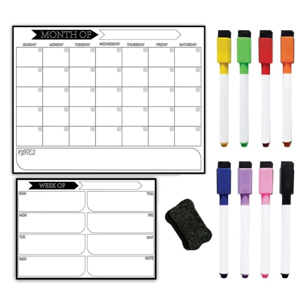 Magnetisk kalendertavla för skola, vecka, månad, schema, planering, arrangemang, utrustning, meddelande, whiteboard, skolmaterial - 3