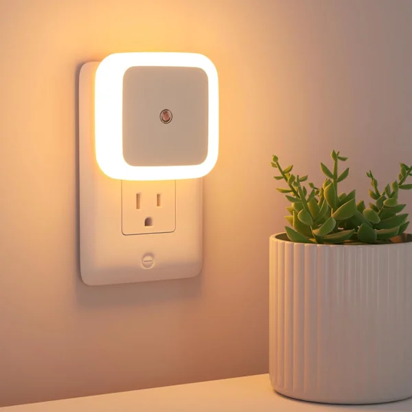 Nattlampa Vägguttag 4-Pack, Skymning till Gryning Nattlampa LED Nattlampa för Barnrum, Badrum, Hall