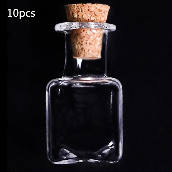10 stk. glassflasker med korkpropper, vintage DIY-dekorasjon, minimeldingkrukker for kunsthåndverk, bryllupsgaver