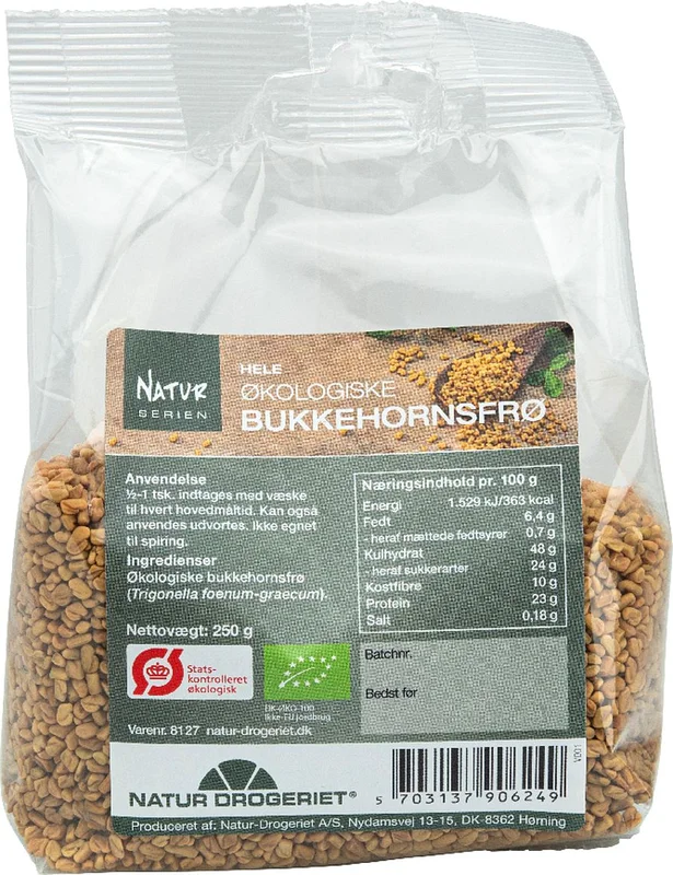 Natur Drogeriet Bukkehornsfrø Ø 250 g, Helse & Madvarer, Krydderier, Øvrigt