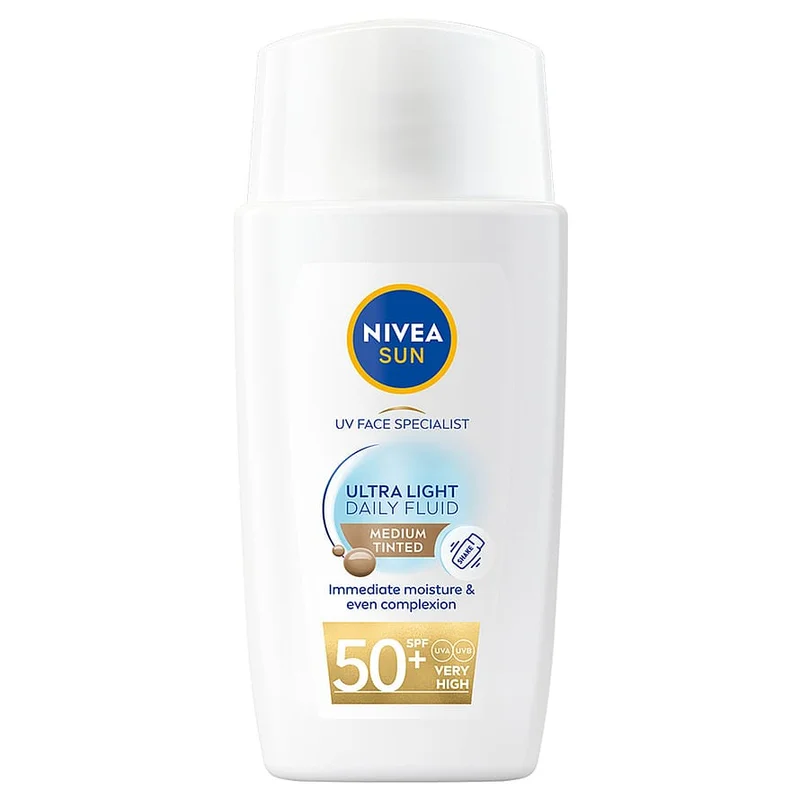 NIVEA Daily Fluid SPF 50+ Medium Tinted 40 ml, Hudpleje, Solcreme, Solcreme Til Ansigtet