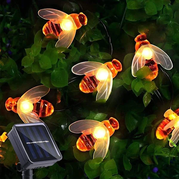 Solcelledrevne bi-lyskæder 30LED udendørs fe-lys vandtæt indendørs have terrasse jule nytår fest træ varmt hvidt KI