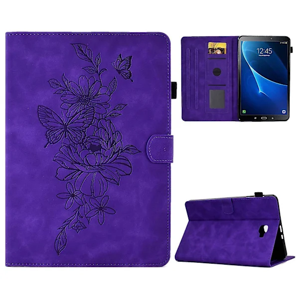 For Samsung Tab A 10.1 T580/T585 (2016) Embossed Flat Case Purple Samsung Galaxy Tab A 10.1 (201