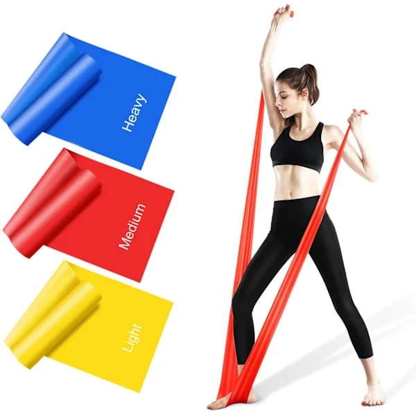 Resistance Bands Set, [Set of 3] 1.5M/4.9ft Skin-Friendly Exercise Bands with 3 Resistance Levels, Workout Resistance Bands Set