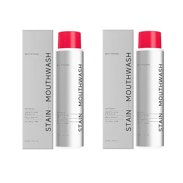 2x HOT Stain Whitening munnskyll, munnskyll som fjerner smuss for frisk pust, hydrogenperoksid munnskyll for å fremme hvitere tenner, peroksid 