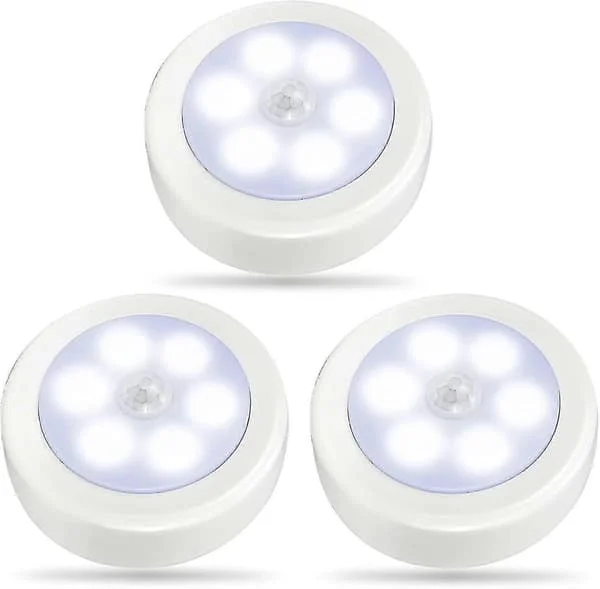 3-pack Motion Sensor Light Indoor, LED Closet Lights, Night Light Battery Operated, Battery Powered Cabinet Light, Wireless Wall Light Stick