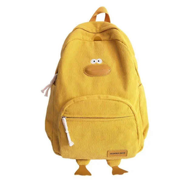 Cute Duck Backpack for Kids, Large Capacity School Bag, Cartoon Animal Backpack for Boys and Girls, Travel Backpack Yellow