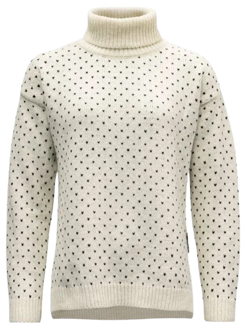 Devold Sörisen Wool High Neck naisten villapaita, Off White/Ink
