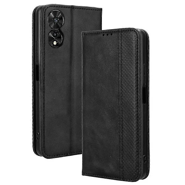 Kompatibel med TCL 505 T509K T5094 Etui Retro Læder Magnetisk Lukning Flip Telefon Cover - WELLNGS