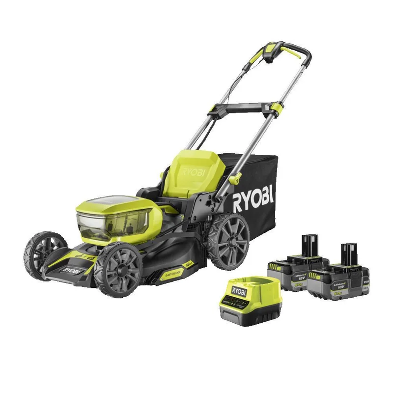 Ryobi ONE+ RY18LMX46A-250 Gräsklippare med batteri och laddare, Trädgårdsmaskiner
