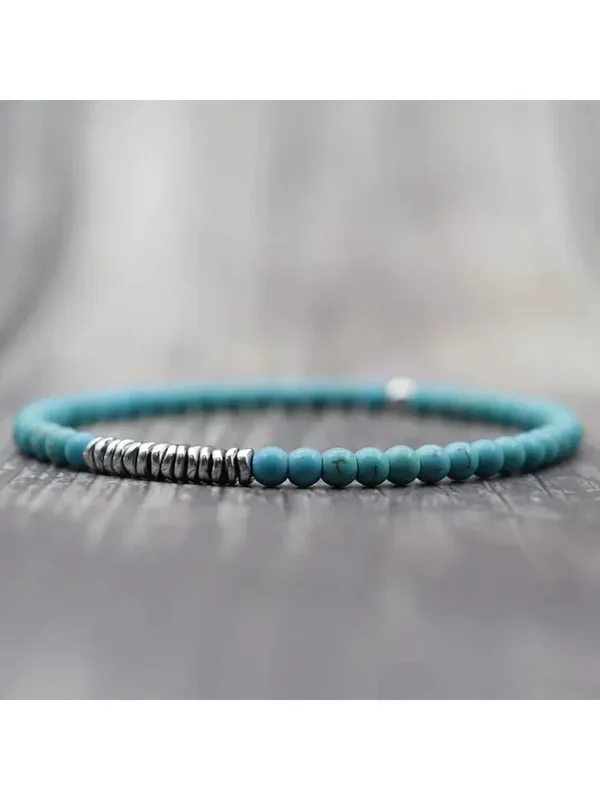 AliExpress - Neue 4mm Stein Armband Männer Natürliche Vulkangestein Tigerauge Armband Perlen Silber Farbe Hämatit Elastische Armband Pulsera hombre