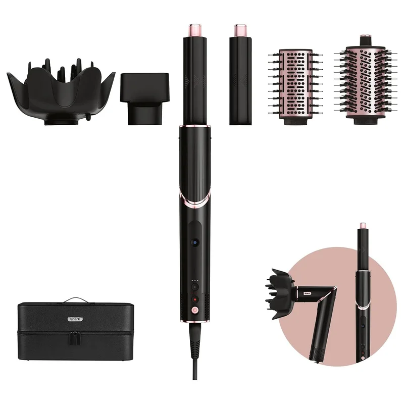 SHARK BEAUTY FlexStyle STYLER e ASCIUGACAPELLI SHARK COMPLETE SET - Nero e Oro Rosa - Asciugacapelli