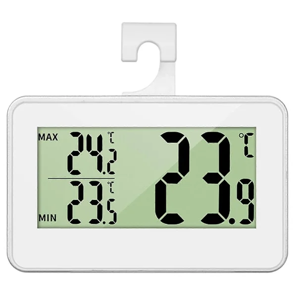 Elektronisk Digital Kylskåpstermometer LCD-Skärm Frys Temperatur med -20 Celsius till 60 Celsius Vit