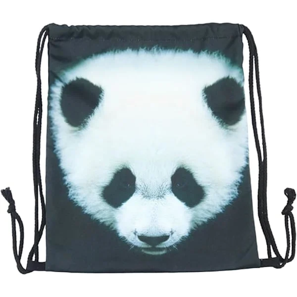 Snøresko Vanntett Snøreveske Justerbar Lett Gym Skole Snøresekk for Sport (Panda)