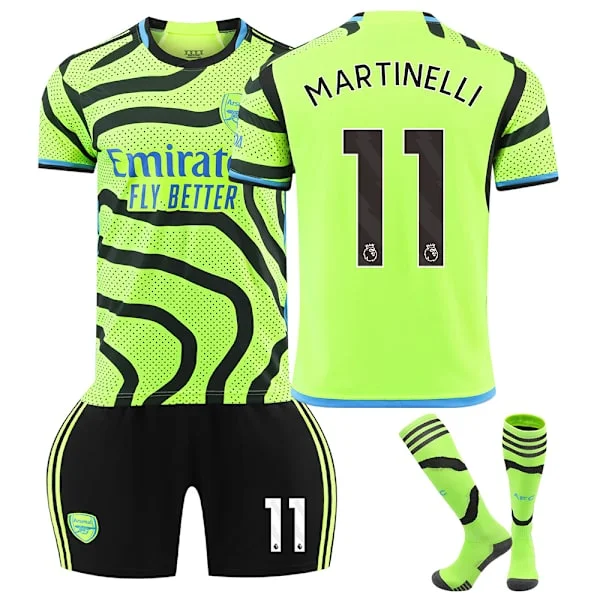 2324 Arsenal bortedrakt grønt sett med sokker nr. 11 MARTINELLI No.11 MARTINELLI 16