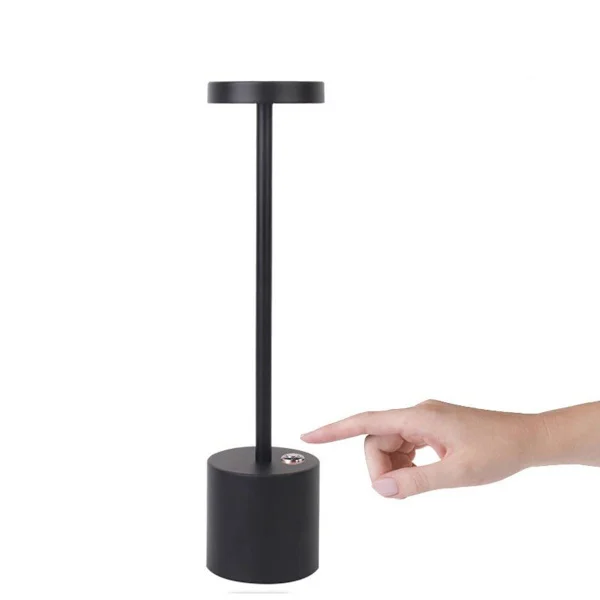 【BQ】LED batteridriven bordslampa trådlös, 1800mAh bordslampa batteridriven-svart KLB