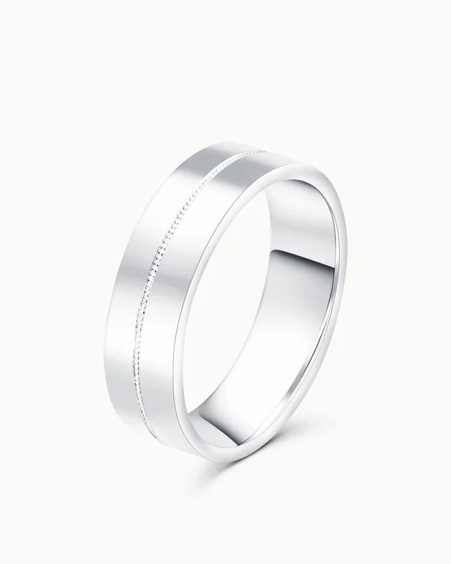 William Trouwring voor Heren 18K Witgoud - Vintage Design van Vanbruun