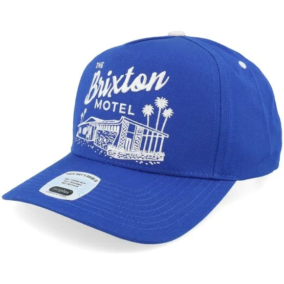 Brixton - Blauw adjustable Cap - Brixton Motel C Np Electric Blue/Off White A-Frame Adjustable @ Hatstore