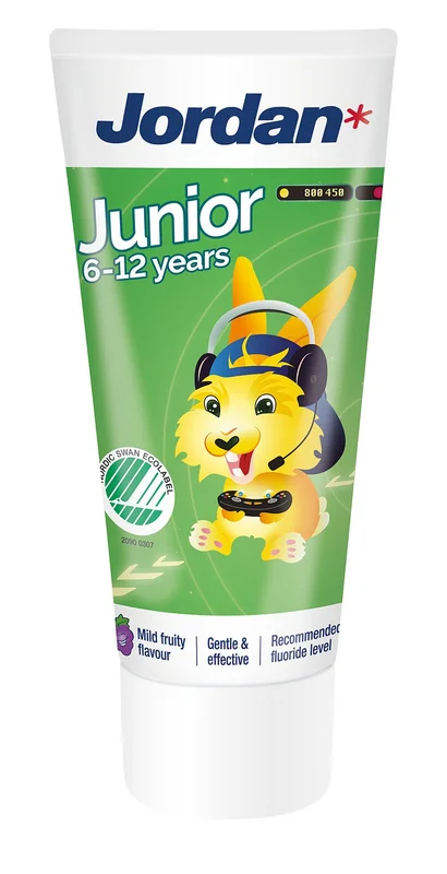 Jordan Tandpasta Junior 6-12 år 12 ml, Medicin & Pleje, Tandpleje Til Børn, Børnetandpasta