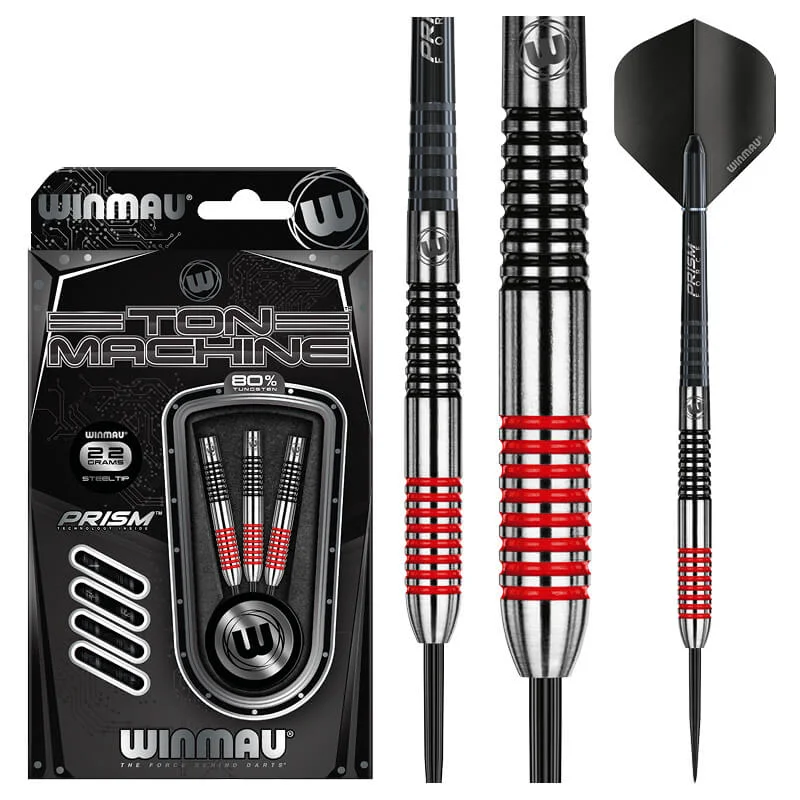 Winmau Ton Machine Red Steel Tip Darts 22g