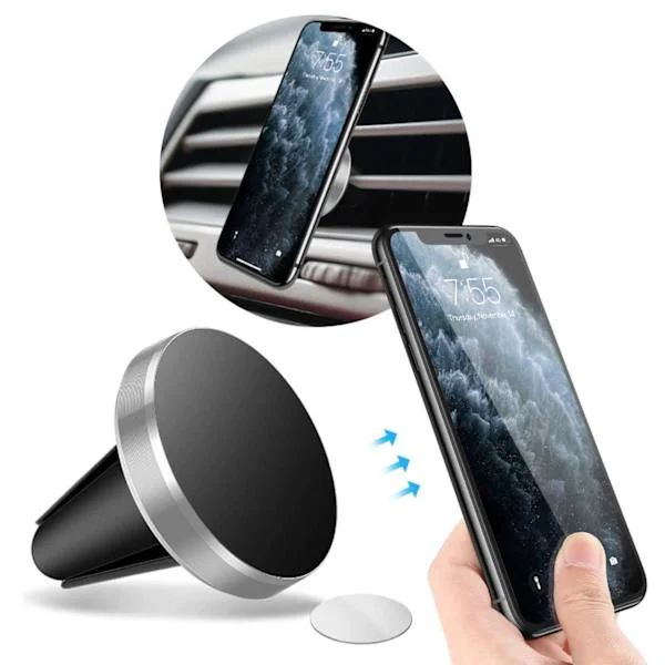 Magnet Mobilhållare till Bilen Ventilationsgaller Bilhållare Silver