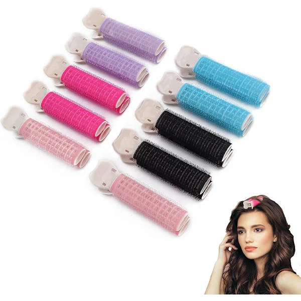 Volume Clips - 10 Pieces - Hair Clips - Hair Rollers - Heatless Curls - Curls Without Heat - Self-Adhesive Rollers - Fastening Clip - Rollers ...