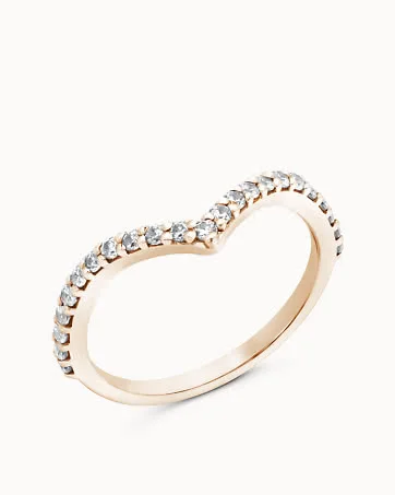 V-shaped Eternity Ring Vera 18K Rose Gold Lab-Grown Diamonds