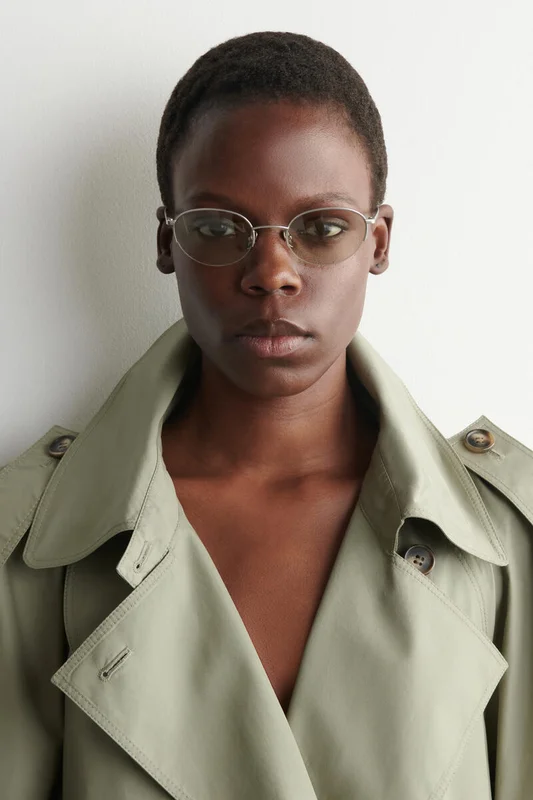 COS Women's Round Wire Frame Sunglasses in Silver-coloured