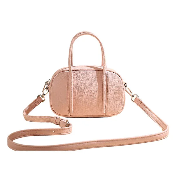 Crossbody Bag Shoulder Bag for Girl Women Solid Color Handbag Travel Bag Fashion Leisure Bag Mini Tote Bag Cell Phone Bag Rose Pink