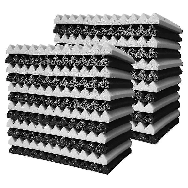 24 stk. Lydabsorberende Skumplater, Studiokileformede plater, Lydabsorberende Skum Lydisolerende Pyramide Studiobehandling Vegg Beste Gave