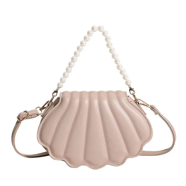 Dam Messenger Väska Pärlkedja Handväska Dam Crossbody Väska Sommar Skal Kvällsväskor Mode Axelväska för Dejting Khaki Khaki