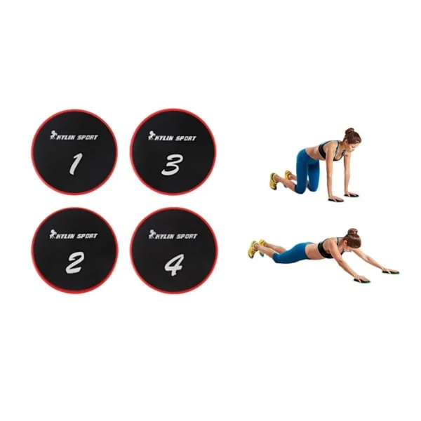Coordination Training Gliding Discs 4-pack - Double-Sided Gliding Discs for Balance, Core Strength, and Home Workouts on Carpets and Hard Floors