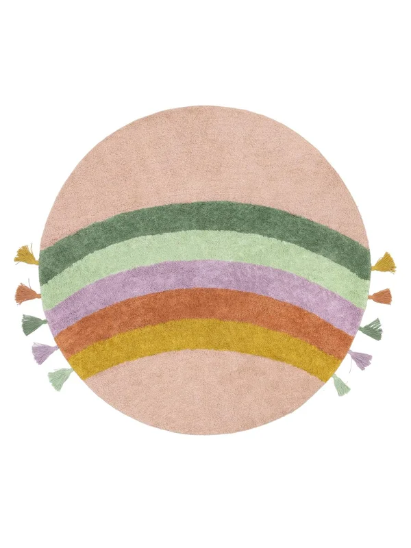Kitchen Rug Rainbow Ø 150 Cotton Pink/Multicolor