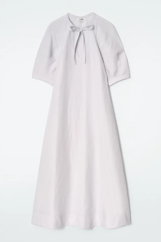 COS Women's Midiklänning Med Knytdetalj in Lila