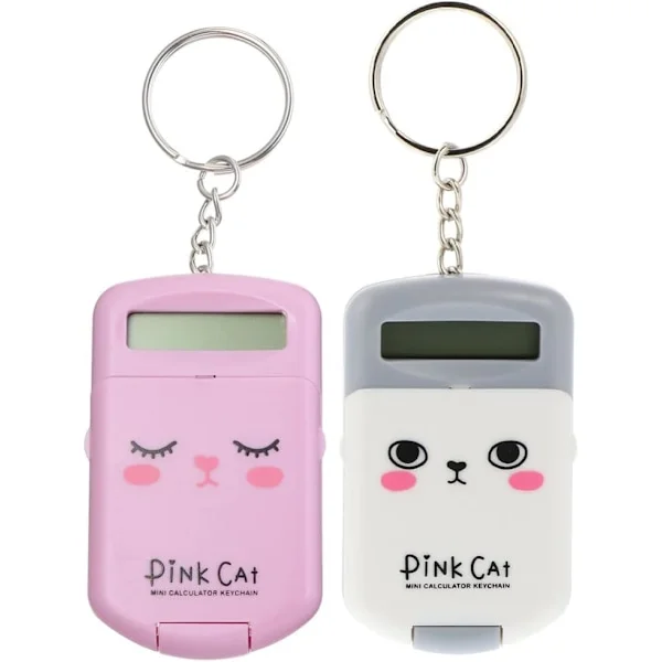 2-pack Mini Elektronisk Miniräknare Nyckelring - 8-siffrig Vikbar Miniräknare med Nyckelring, Perfekt för Hem, Kontor & Barn, Smart Leksak för