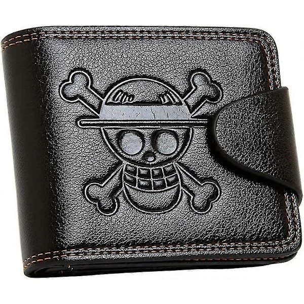 One Piece Plånbok - Straw Hat Pirates Jolly Roger Anime Snygg Tvåfaldig Plånbok För Män (konstläder)
