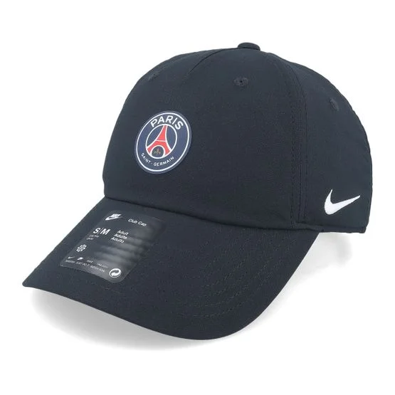 Nike - Football Svart unconstructed Caps - Paris Saint-Germain Dri-fit Club Black Dad Cap @ Hatstore