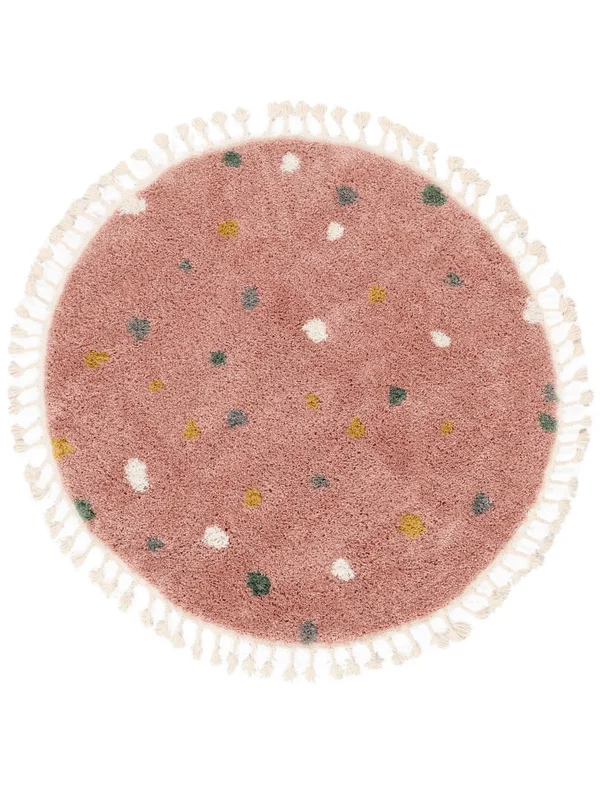 Kids Rug Confetti Pink Round Small Oeko-Tex