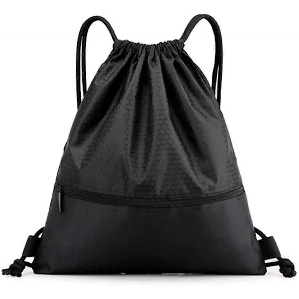 Gymbag med snøring, sportsbag PE-pose Menn og kvinner Stor ryggsekk Gymbag